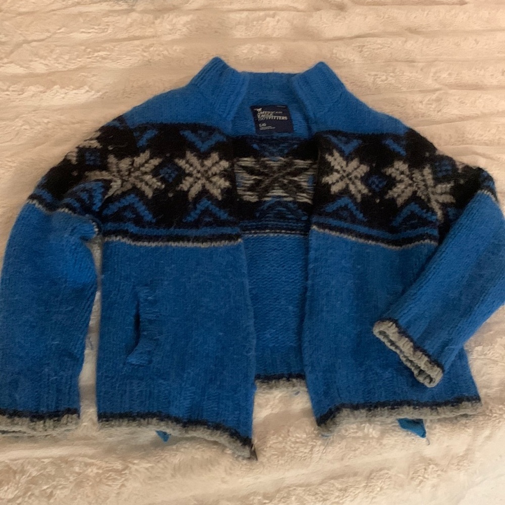 Mens wool zip up American eagle